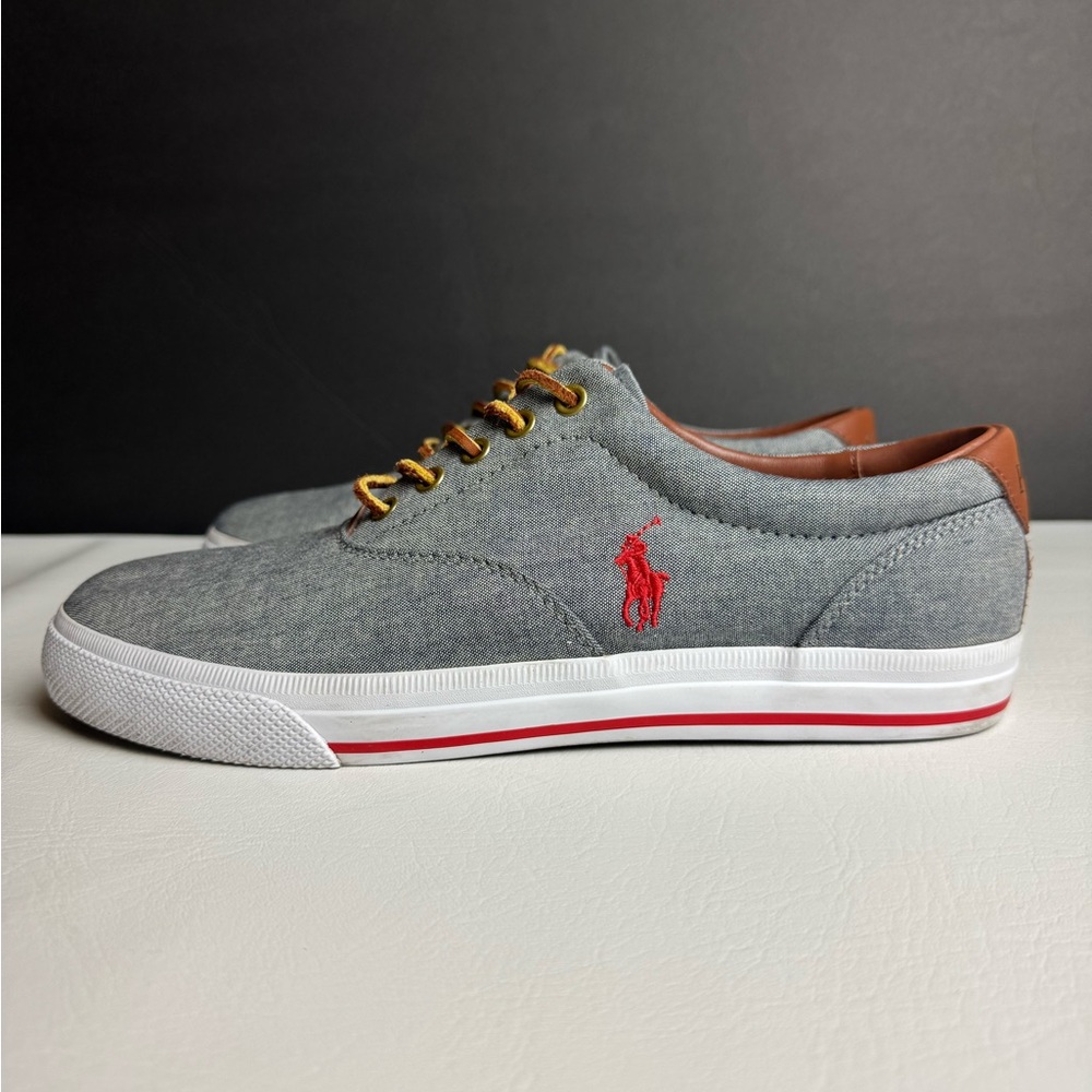 Polo Ralph Lauren Gray Sneakers with Red Logo - Picture 4 of 8